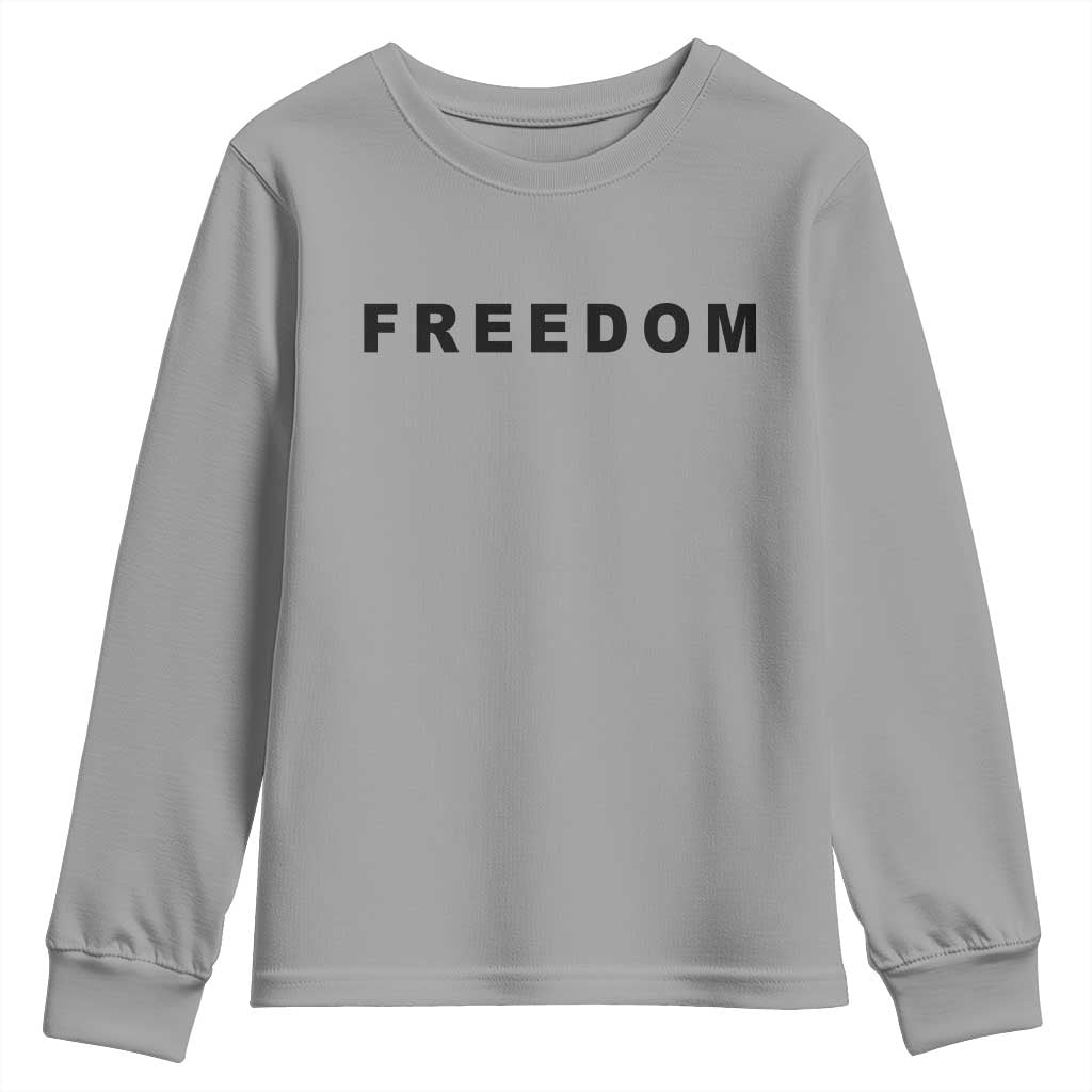 Freedom Statement Youth Sweatshirt Free Speech Charlie Kirk Tribute TS02 Sport Gray Print Your Wear