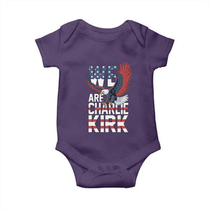 We Are Charlie Kirk Patriotic Baby Onesie United We Stand Strong and Honor American Eagle Graphic TS02 Purple Print Your Wear