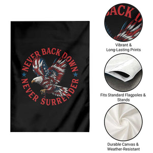 Patriotic American Eagle Graphic Garden Flag Never Back Down Never Surrender Memorial for Freedom Fighters TS02 Print Your Wear