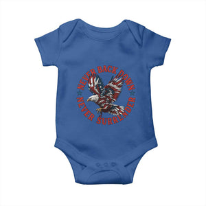 Patriotic American Eagle Graphic Baby Onesie Never Back Down Never Surrender Memorial for Freedom Fighters TS02 Royal Blue Print Your Wear