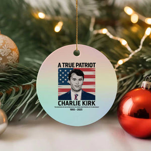 A True Patriot Memorial Ceramic Ornament Charlie Kirk Legacy The Greatness of Our Nation TS02 1pc Pastel Print Your Wear