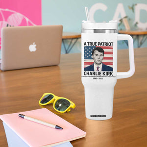 A True Patriot Memorial Tumbler With Handle Charlie Kirk Legacy The Greatness of Our Nation TS02 Print Your Wear