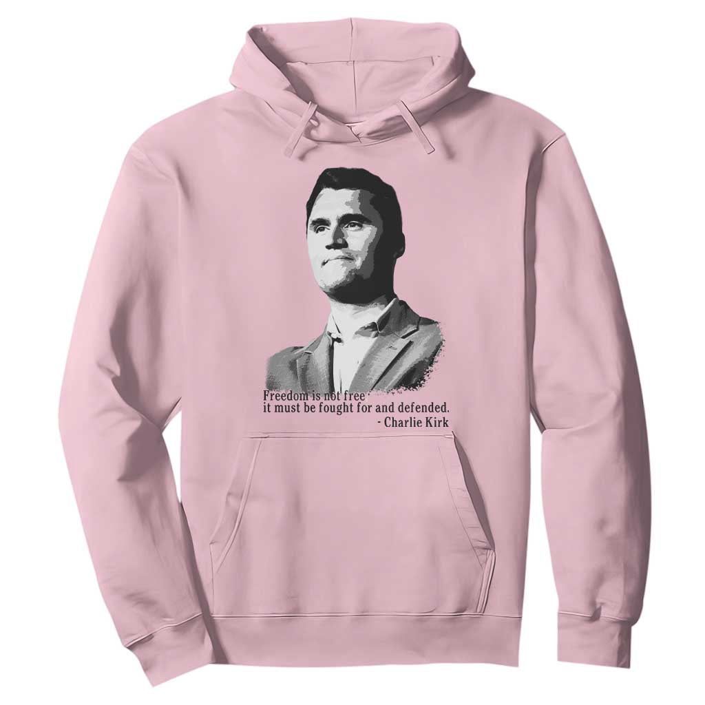 Freedom Is Not Free Hoodie Defender of Liberty Charlie Kirk Tribute TS02 Light Pink Print Your Wear