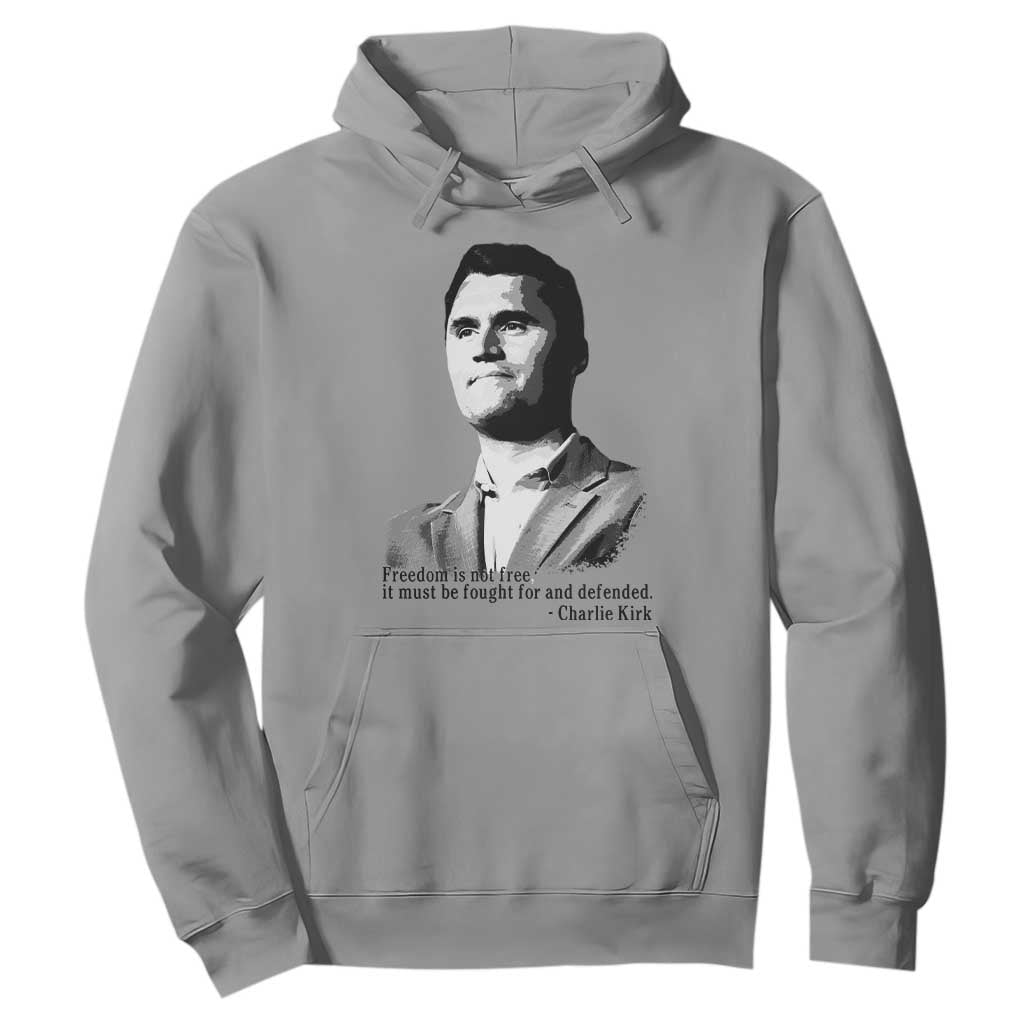 Freedom Is Not Free Hoodie Defender of Liberty Charlie Kirk Tribute TS02 Sport Gray Print Your Wear