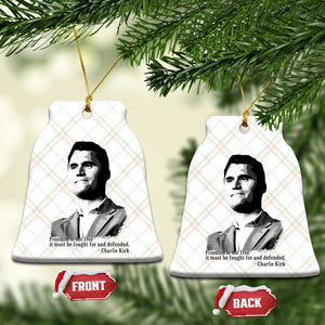 Freedom Is Not Free Ceramic Ornament Defender of Liberty Charlie Kirk Tribute TS02 Print Your Wear