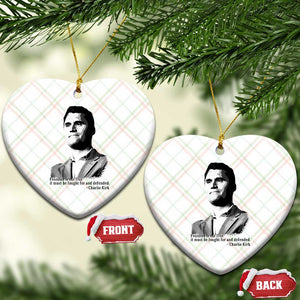 Freedom Is Not Free Ceramic Ornament Defender of Liberty Charlie Kirk Tribute TS02 Print Your Wear