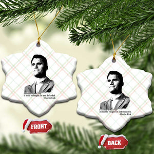 Freedom Is Not Free Ceramic Ornament Defender of Liberty Charlie Kirk Tribute TS02 Print Your Wear