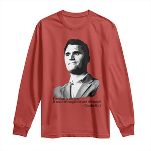 Freedom Is Not Free Long Sleeve Shirt Defender of Liberty Charlie Kirk Tribute TS02 Red Print Your Wear