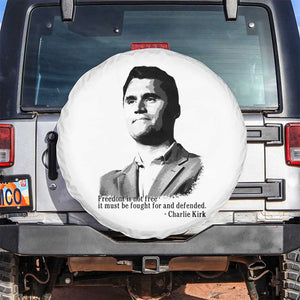 Freedom Is Not Free Spare Tire Cover Defender of Liberty Charlie Kirk Tribute TS02 No hole White Print Your Wear