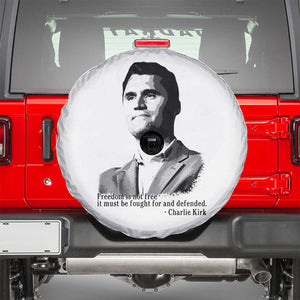 Freedom Is Not Free Spare Tire Cover Defender of Liberty Charlie Kirk Tribute TS02 White Print Your Wear