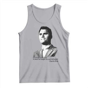 Freedom Is Not Free Tank Top Defender of Liberty Charlie Kirk Tribute TS02 Athletic Heather Print Your Wear