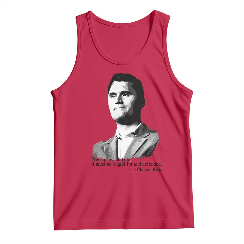 Freedom Is Not Free Tank Top Defender of Liberty Charlie Kirk Tribute TS02 Red Print Your Wear