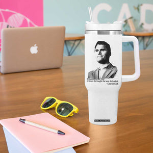 Freedom Is Not Free Tumbler With Handle Defender of Liberty Charlie Kirk Tribute TS02 Print Your Wear