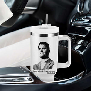 Freedom Is Not Free Tumbler With Handle Defender of Liberty Charlie Kirk Tribute TS02 Print Your Wear