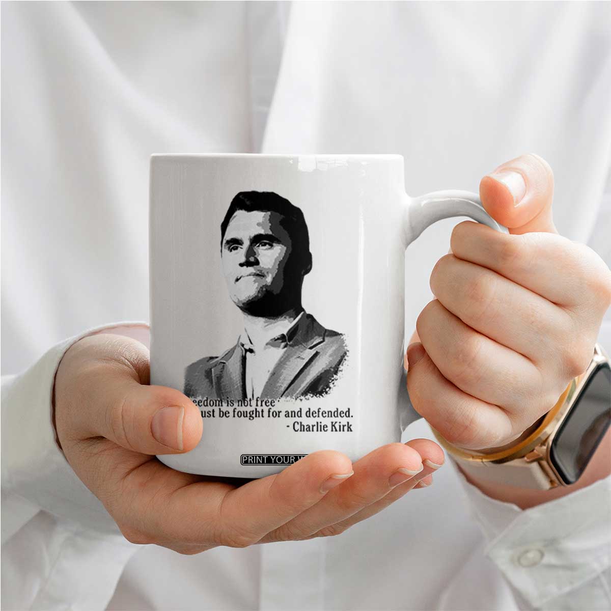 Freedom Is Not Free Coffee Mug Defender of Liberty Charlie Kirk Tribute TS02 Print Your Wear