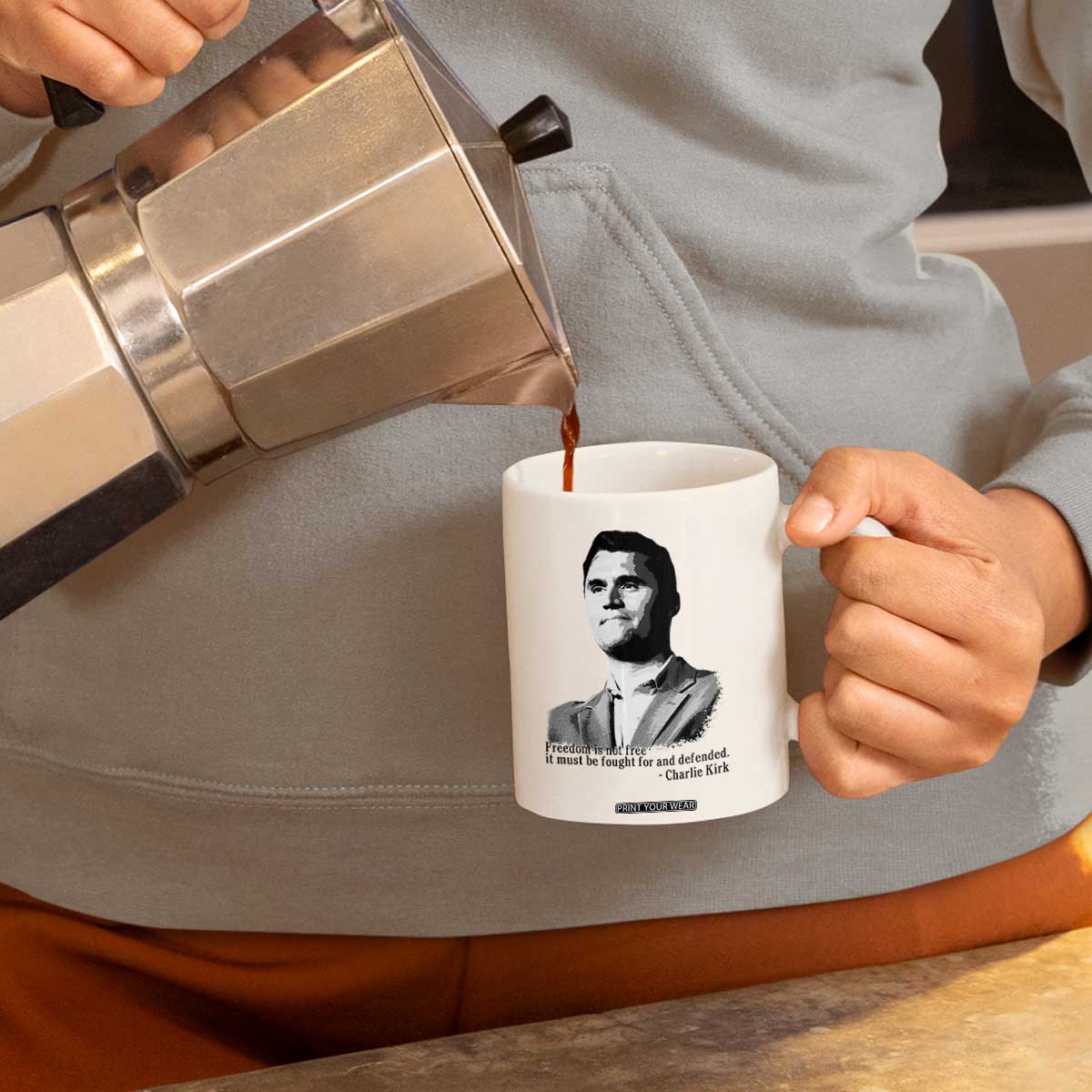 Freedom Is Not Free Coffee Mug Defender of Liberty Charlie Kirk Tribute TS02 Print Your Wear