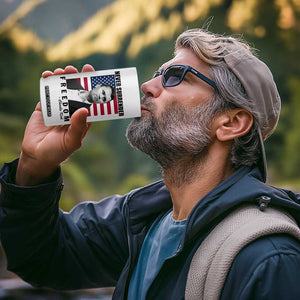 Never Surrender Freedom 4 in 1 Can Cooler Tumbler Patriotic Charlie Kirk Tribute American Flag TS02 Print Your Wear