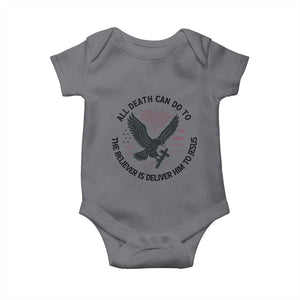 Christian Faith Patriotic Baby Onesie Death Deliver The Believer To Jesus American Eagle Graphic TS02 Charcoal Print Your Wear