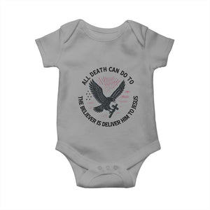 Christian Faith Patriotic Baby Onesie Death Deliver The Believer To Jesus American Eagle Graphic TS02 Sport Gray Print Your Wear