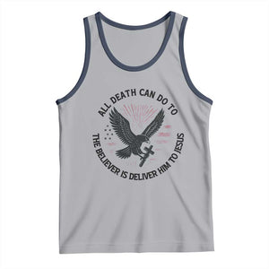Christian Faith Patriotic Tank Top Death Deliver The Believer To Jesus American Eagle Graphic TS02 Athletic Heather Navy Print Your Wear