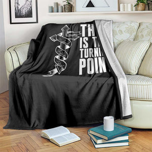 This is the Turning Point Throw Blanket Husband Father Patriot Charlie Kirk Tribute Christian Faith TS02 Print Your Wear