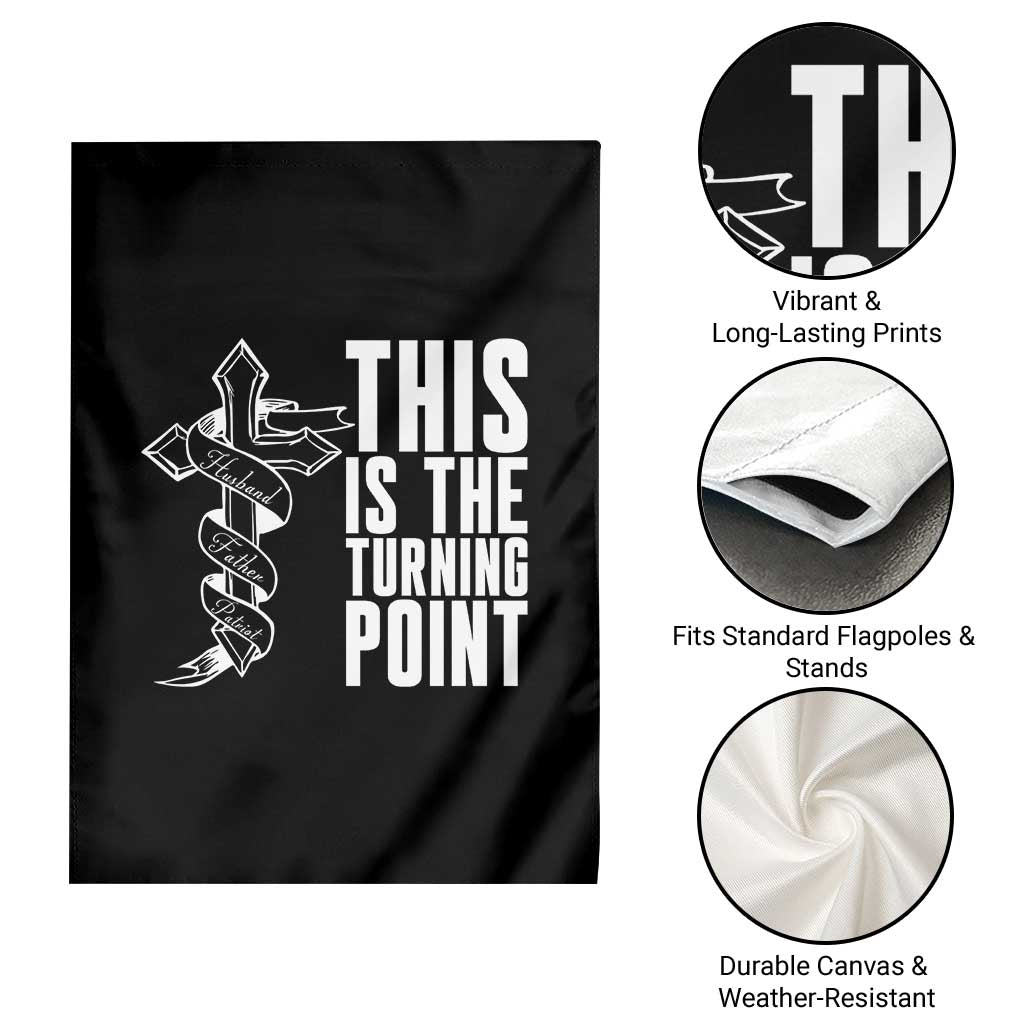 This is the Turning Point Garden Flag Husband Father Patriot Charlie Kirk Tribute Christian Faith TS02 Print Your Wear