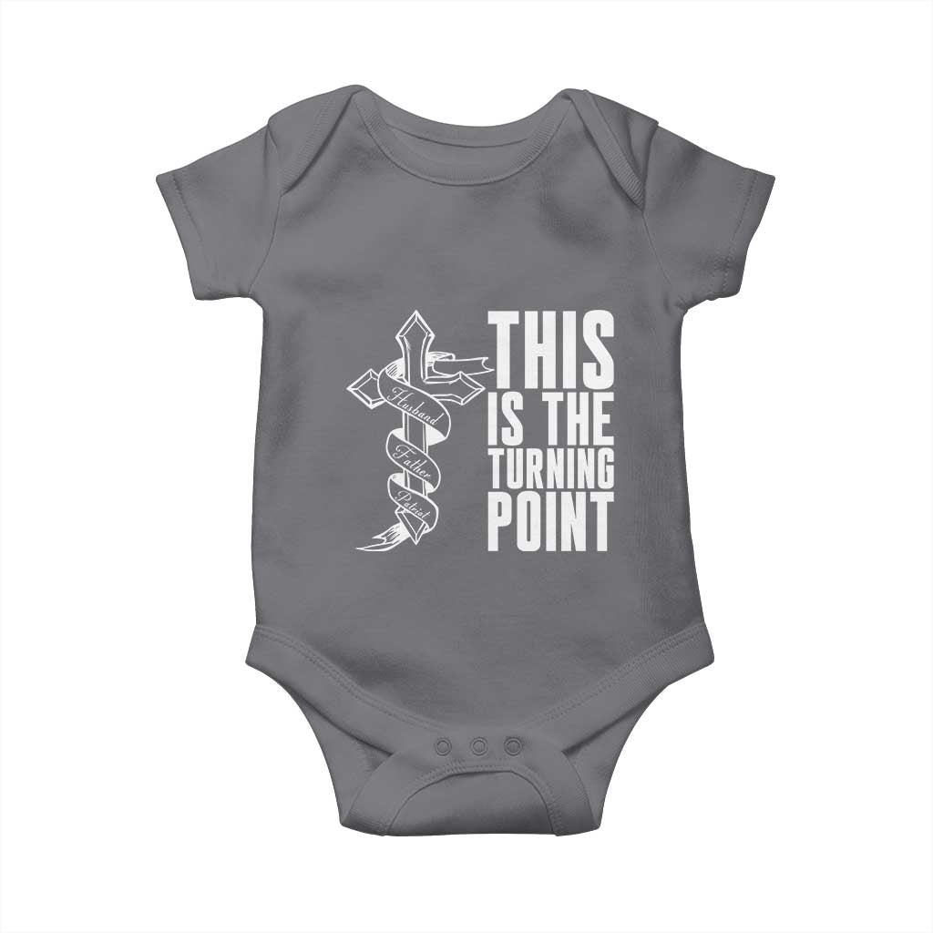 This is the Turning Point Baby Onesie Husband Father Patriot Charlie Kirk Tribute Christian Faith TS02 Charcoal Print Your Wear