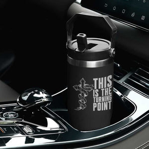 This is the Turning Point Flip Straw Tumbler Husband Father Patriot Charlie Kirk Tribute Christian Faith TS02 Print Your Wear