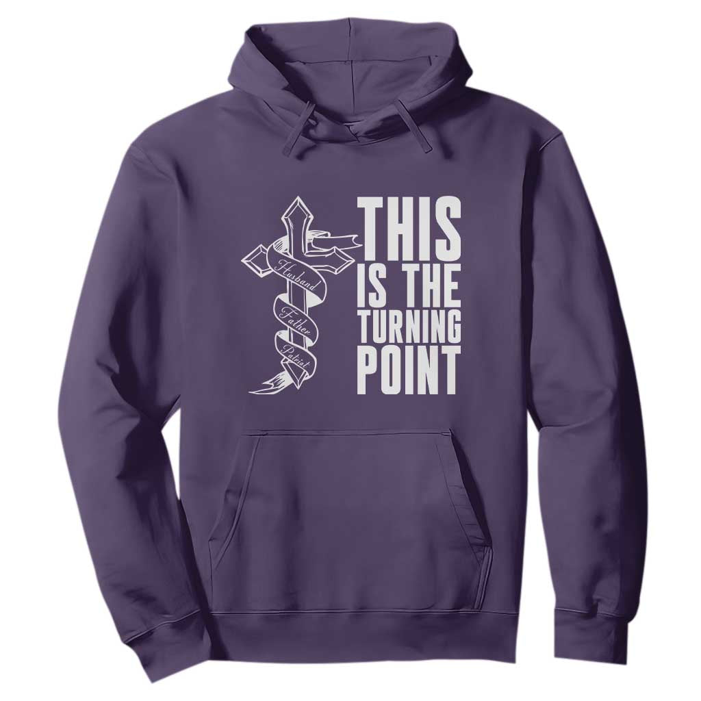 This is the Turning Point Hoodie Husband Father Patriot Charlie Kirk Tribute Christian Faith TS02 Purple Print Your Wear