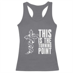 This is the Turning Point Racerback Tank Top Husband Father Patriot Charlie Kirk Tribute Christian Faith TS02 Charcoal Print Your Wear