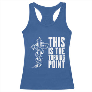 This is the Turning Point Racerback Tank Top Husband Father Patriot Charlie Kirk Tribute Christian Faith TS02 Royal Blue Print Your Wear