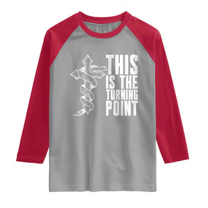 This is the Turning Point Raglan Shirt Husband Father Patriot Charlie Kirk Tribute Christian Faith TS02 Sport Gray Red Print Your Wear