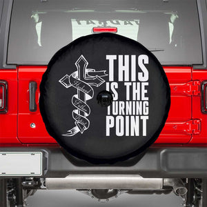 This is the Turning Point Spare Tire Cover Husband Father Patriot Charlie Kirk Tribute Christian Faith TS02 Black Print Your Wear