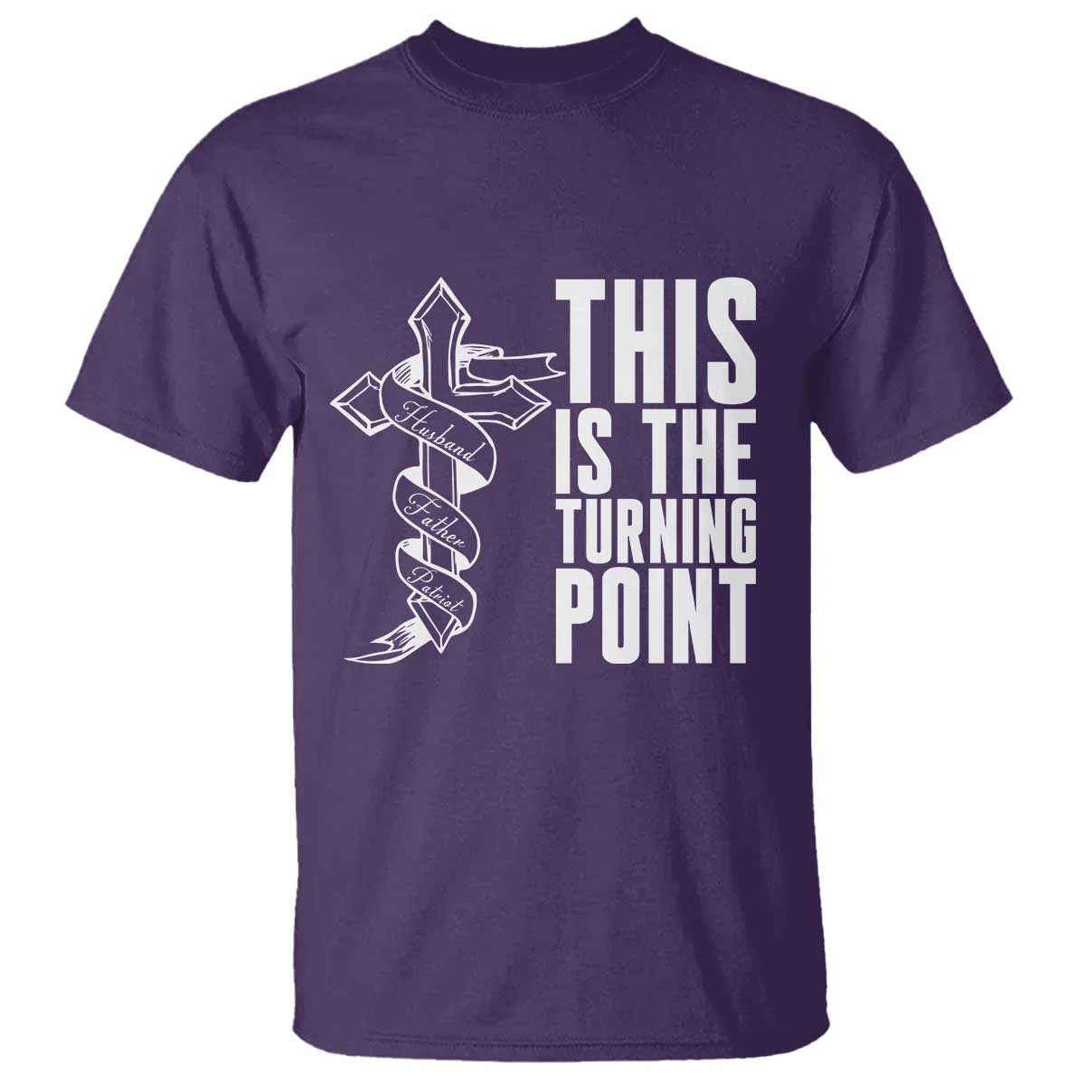 This is the Turning Point T Shirt Husband Father Patriot Charlie Kirk Tribute Christian Faith TS02 Purple Print Your Wear