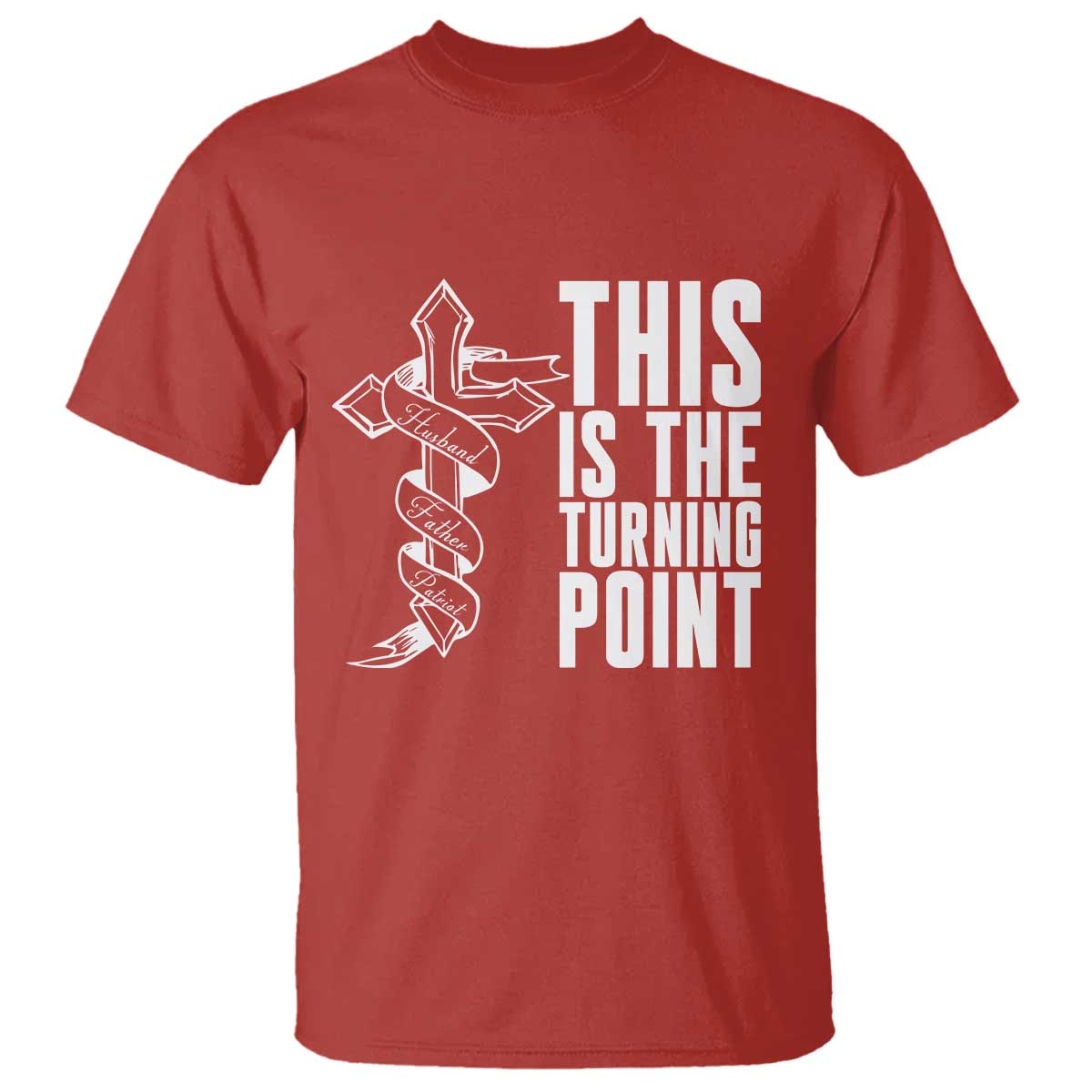 This is the Turning Point T Shirt Husband Father Patriot Charlie Kirk Tribute Christian Faith TS02 Red Print Your Wear