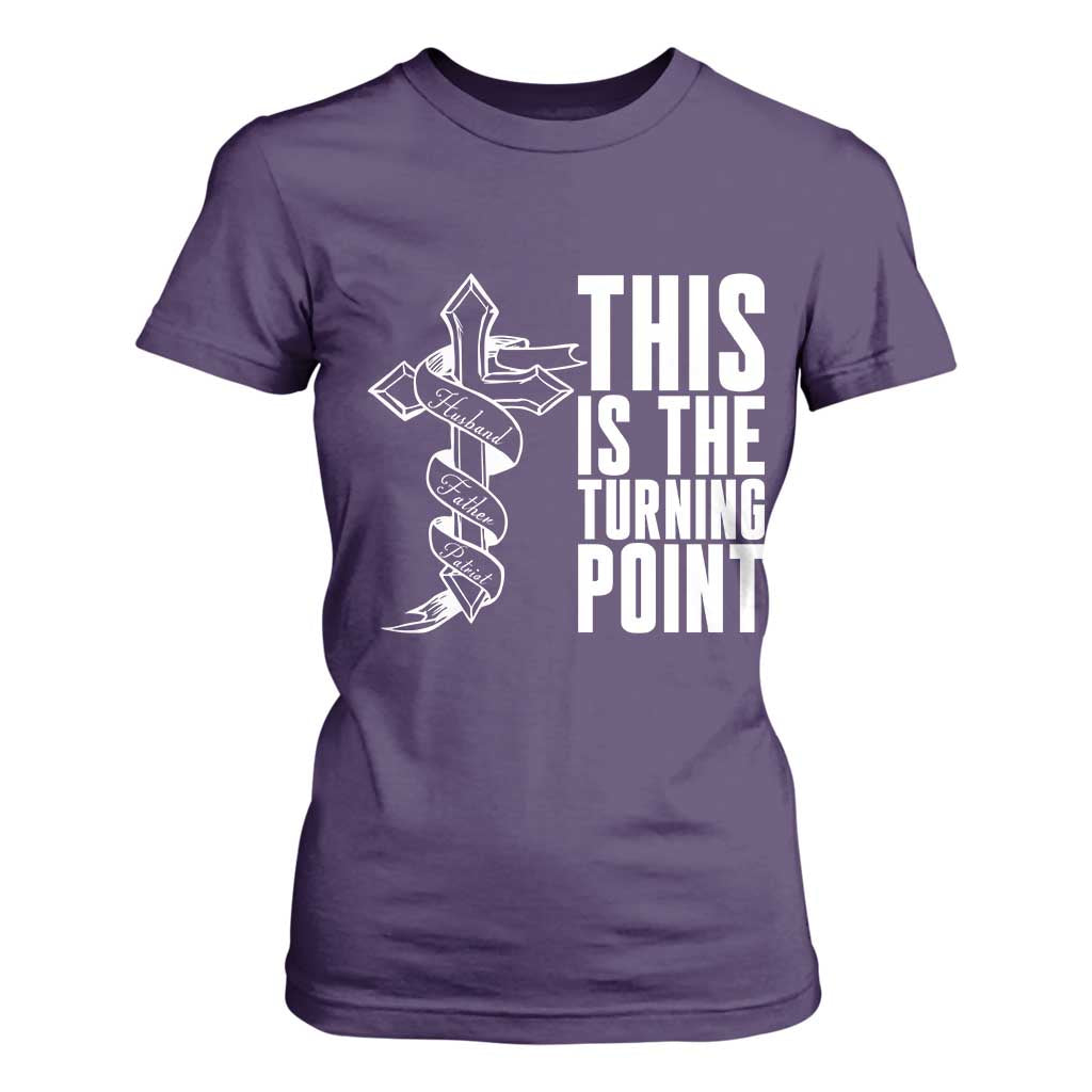 This is the Turning Point T Shirt For Women Husband Father Patriot Charlie Kirk Tribute Christian Faith TS02 Purple Print Your Wear