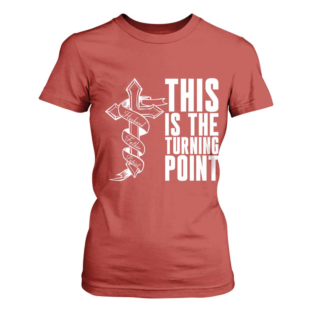 This is the Turning Point T Shirt For Women Husband Father Patriot Charlie Kirk Tribute Christian Faith TS02 Red Print Your Wear
