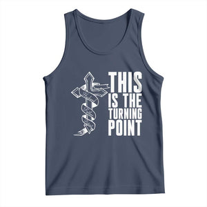 This is the Turning Point Tank Top Husband Father Patriot Charlie Kirk Tribute Christian Faith TS02 Navy Print Your Wear