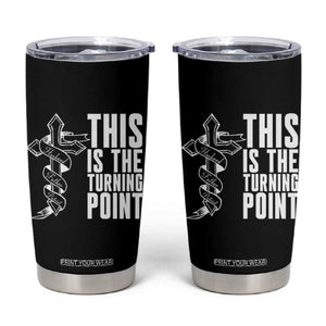 This is the Turning Point Tumbler Cup Husband Father Patriot Charlie Kirk Tribute Christian Faith TS02 Black Print Your Wear