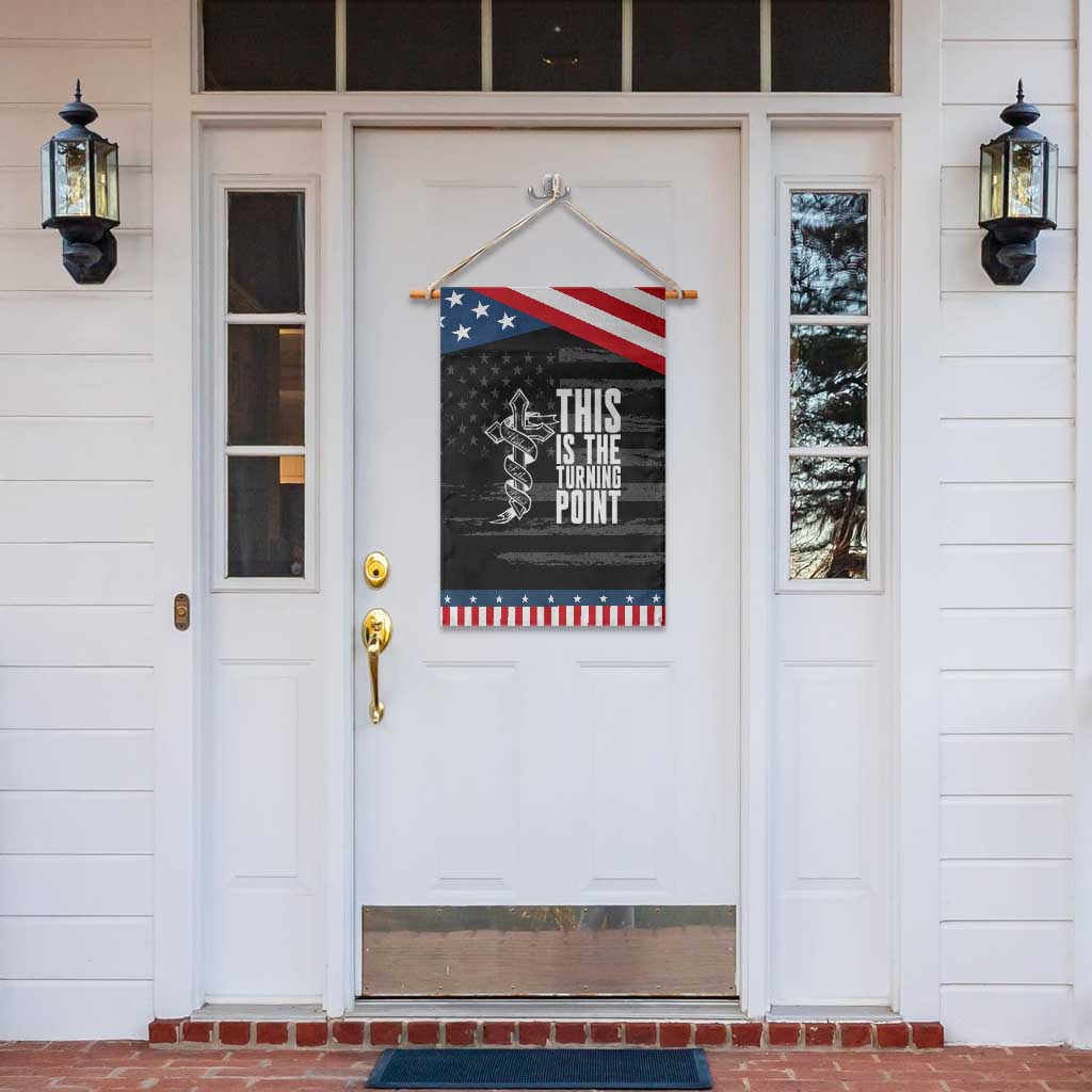 This is the Turning Point Garden Flag Husband Father Patriot Charlie Kirk Tribute Christian Faith TS02 Print Your Wear