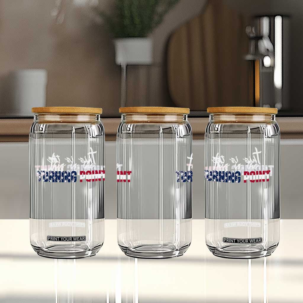 This is The Turning Point Glass Can Patriotic American Flag Graphic TS02 Print Your Wear