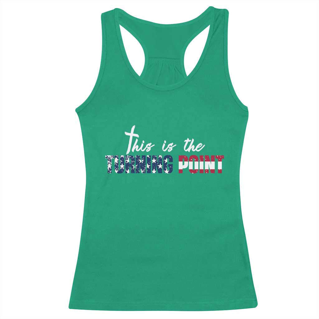 This is The Turning Point Racerback Tank Top Patriotic American Flag Graphic TS02 Irish Green Print Your Wear