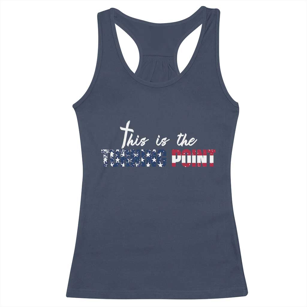 This is The Turning Point Racerback Tank Top Patriotic American Flag Graphic TS02 Navy Print Your Wear