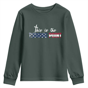 This is The Turning Point Youth Sweatshirt Patriotic American Flag Graphic TS02 Dark Forest Green Print Your Wear