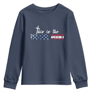 This is The Turning Point Youth Sweatshirt Patriotic American Flag Graphic TS02 Navy Print Your Wear