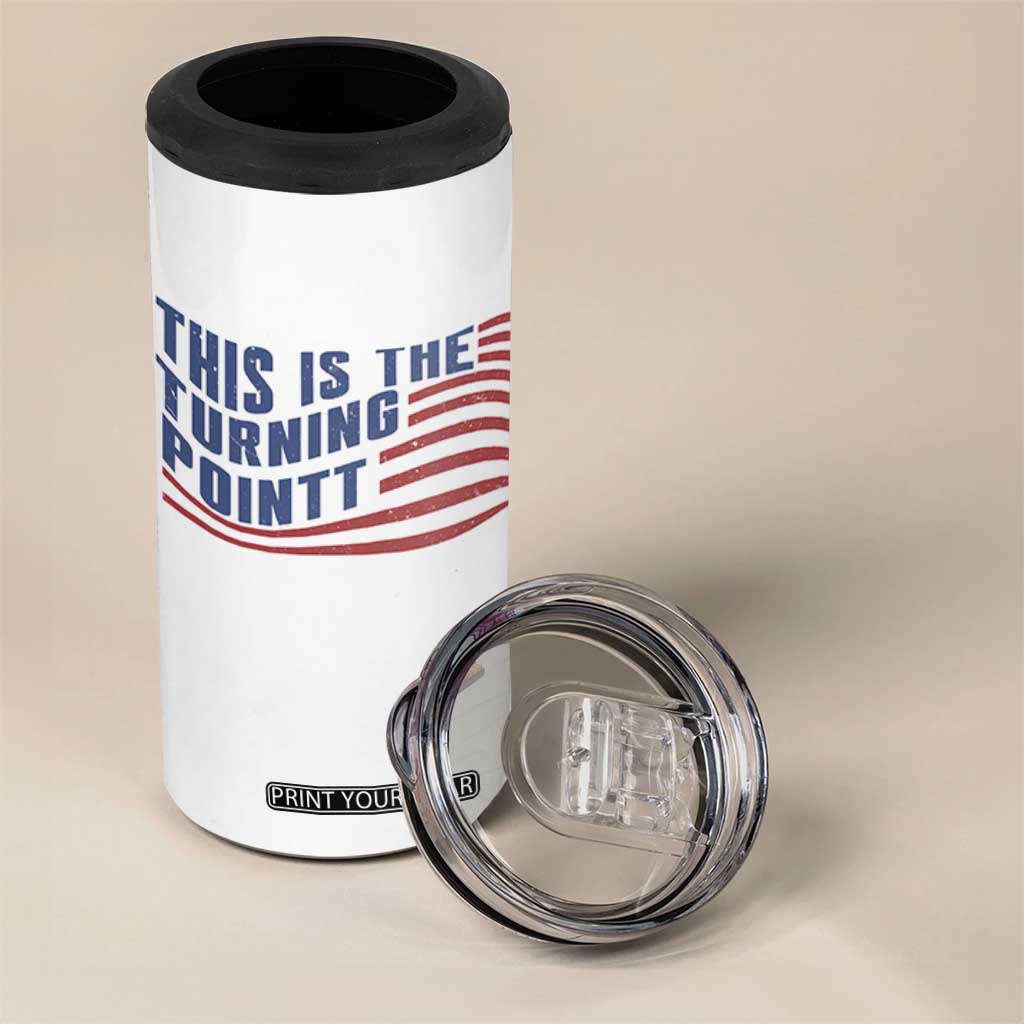 This is The Turning Point 4 in 1 Can Cooler Tumbler USA Flag America True Patriot TS02 Print Your Wear