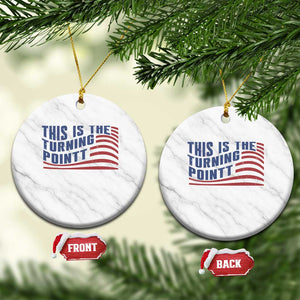 This is The Turning Point Ceramic Ornament USA Flag America True Patriot TS02 1pc White Marble Print Your Wear