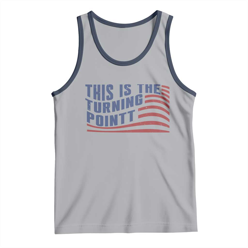 This is The Turning Point Tank Top USA Flag America True Patriot TS02 Athletic Heather Navy Print Your Wear