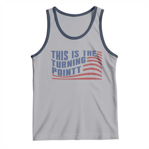 This is The Turning Point Tank Top USA Flag America True Patriot TS02 Athletic Heather Navy Print Your Wear