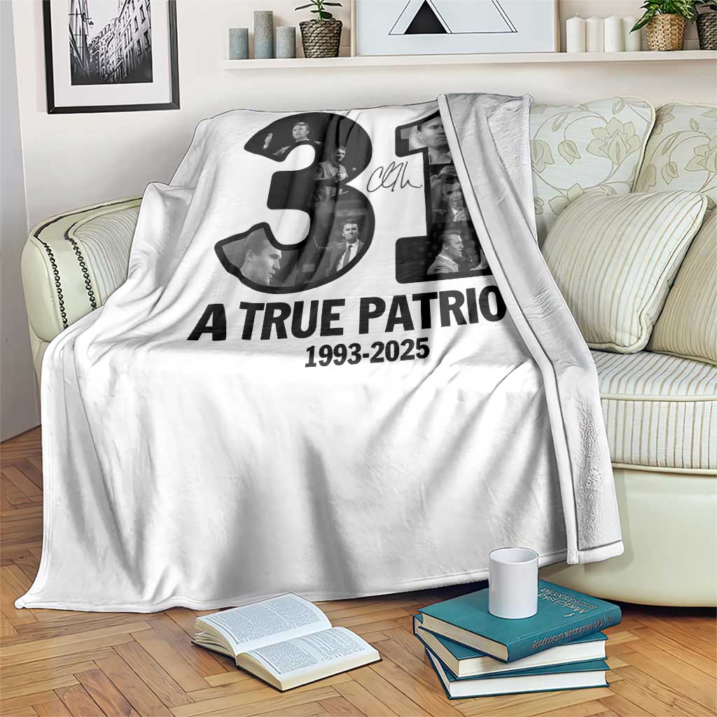 Freedom Number 31 Tribute Graphic Throw Blanket Thank You Charlie Kirk A True Patriot Memorial TS02 Print Your Wear